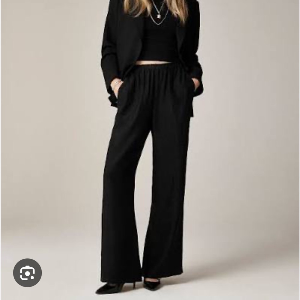 J. Crew Stratus pant in textured satin black
